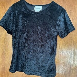 CARREAU SPORT SZ M Black Velvet Elegant SS Top Fairy Witchy Grunge HALLOWEEN